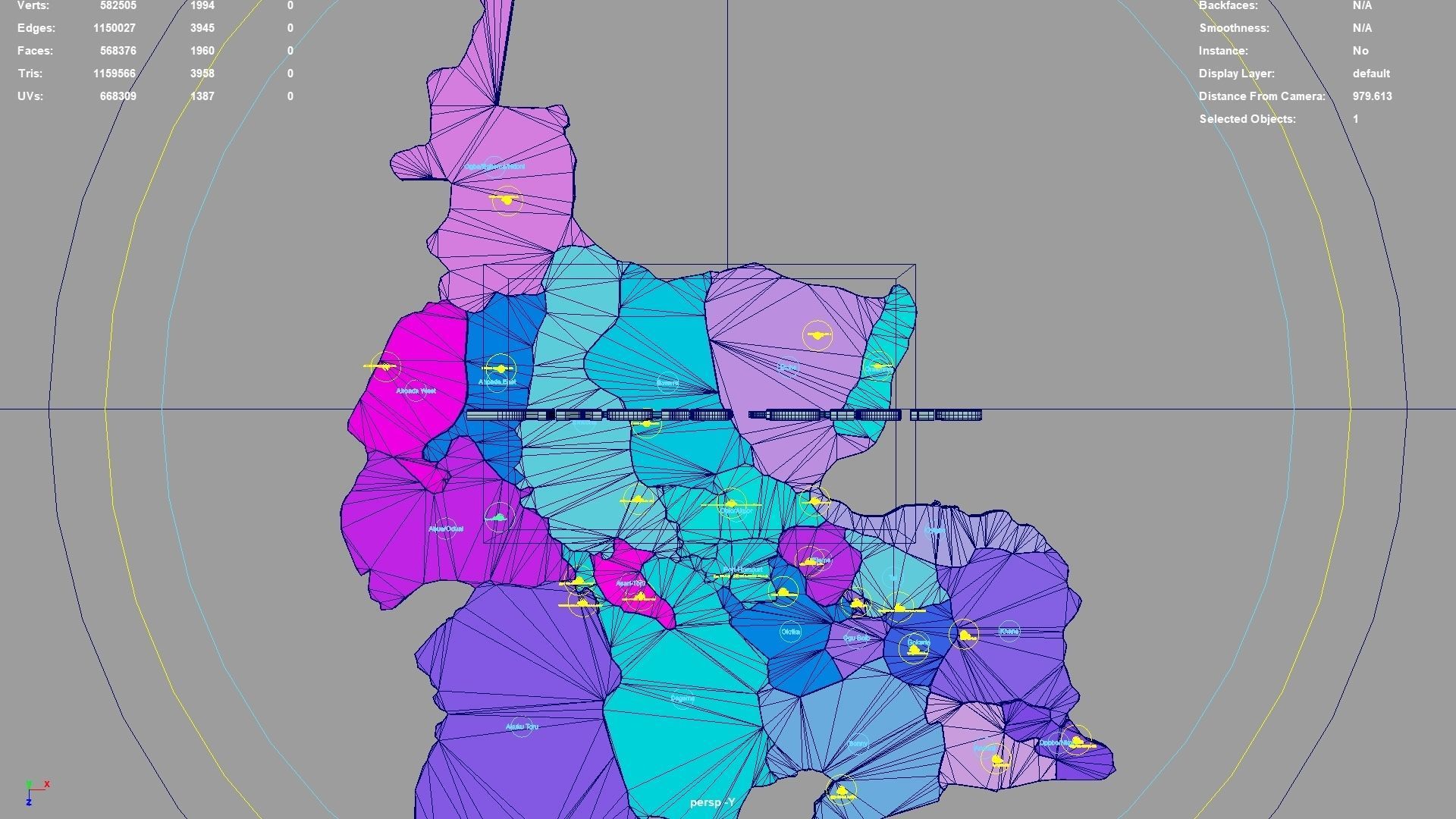 Rivers State  Nigeria map region geography political geographic 3D model_4