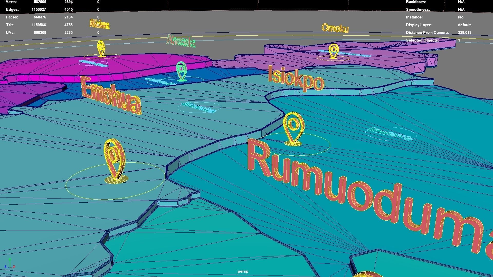 Rivers State  Nigeria map region geography political geographic 3D model_8