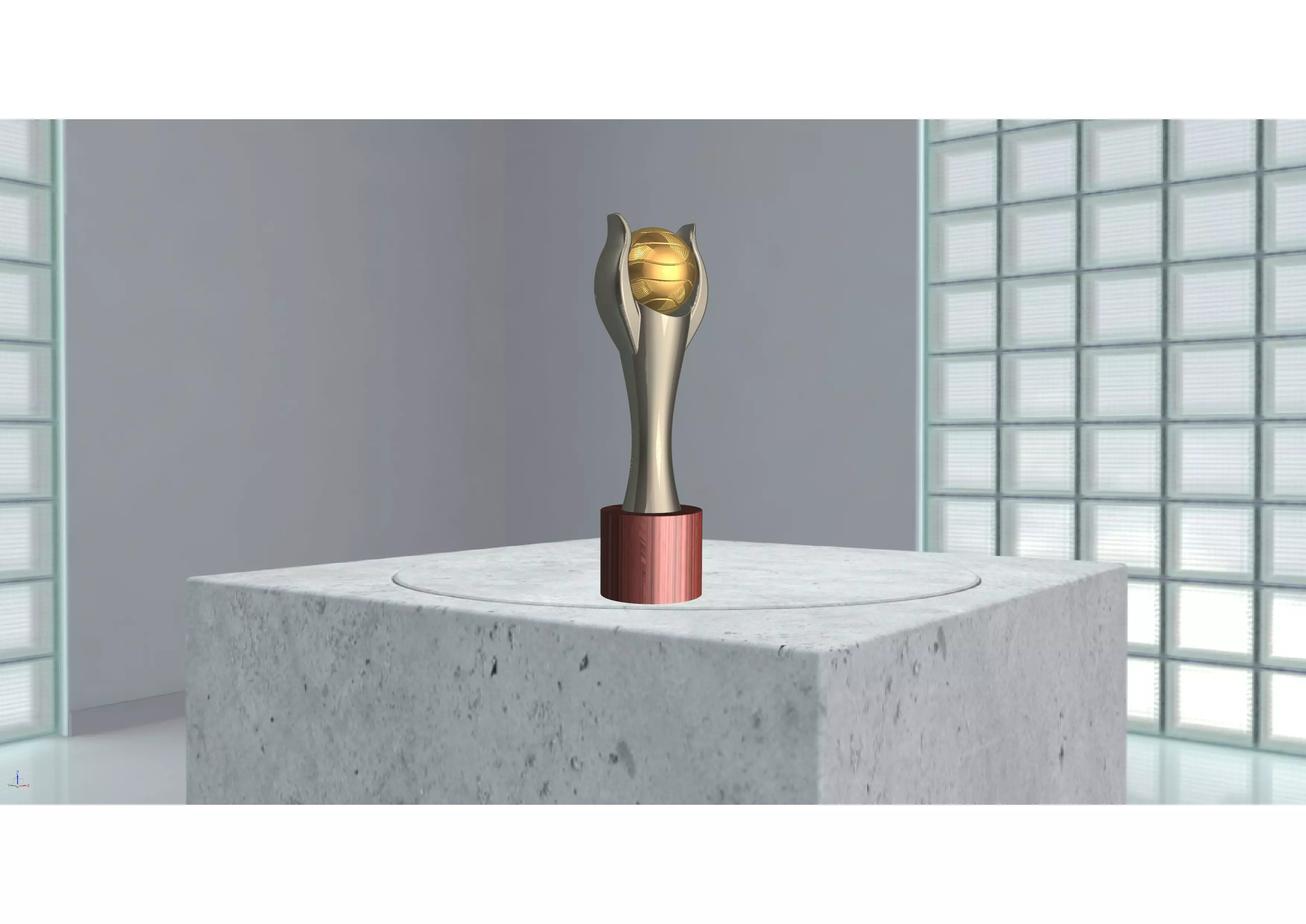 Award Trophy 3D print model_0