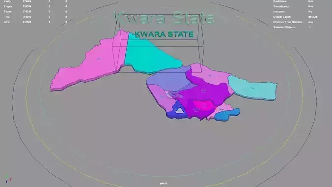 Kwara State  Nigeria map region geography political geographic