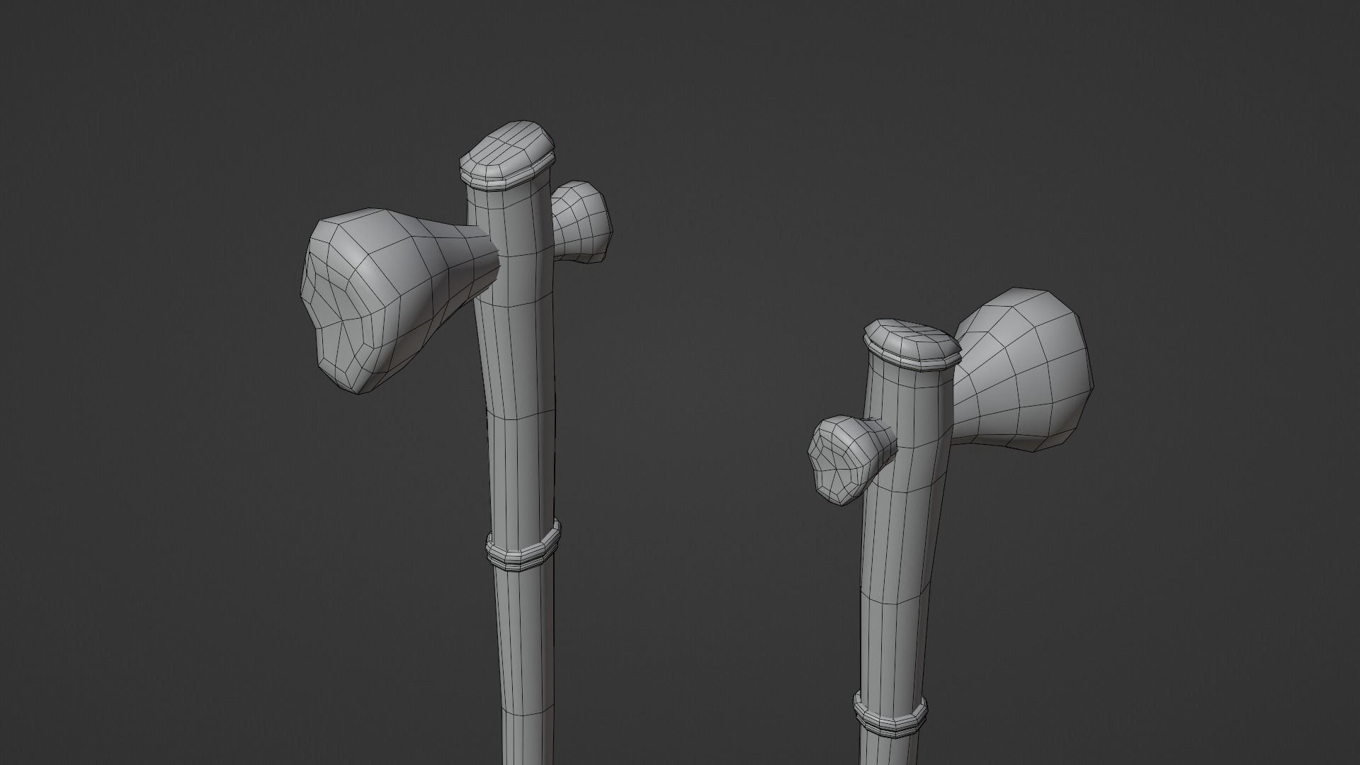 Hammer - Bone Low-poly 3D model_7