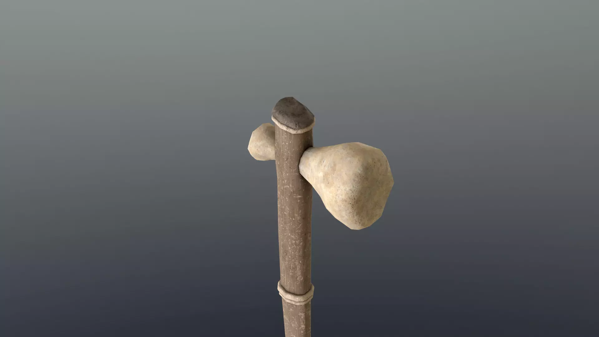 Hammer - Bone Low-poly 3D model_0