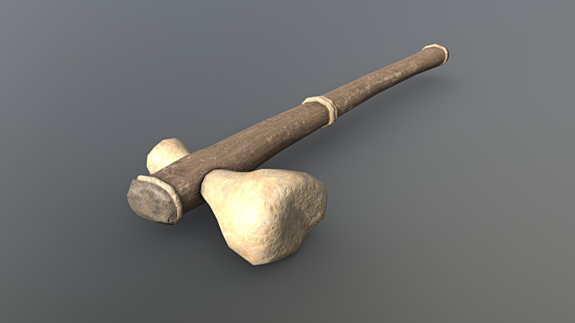 Hammer - Bone Low-poly 3D model_3