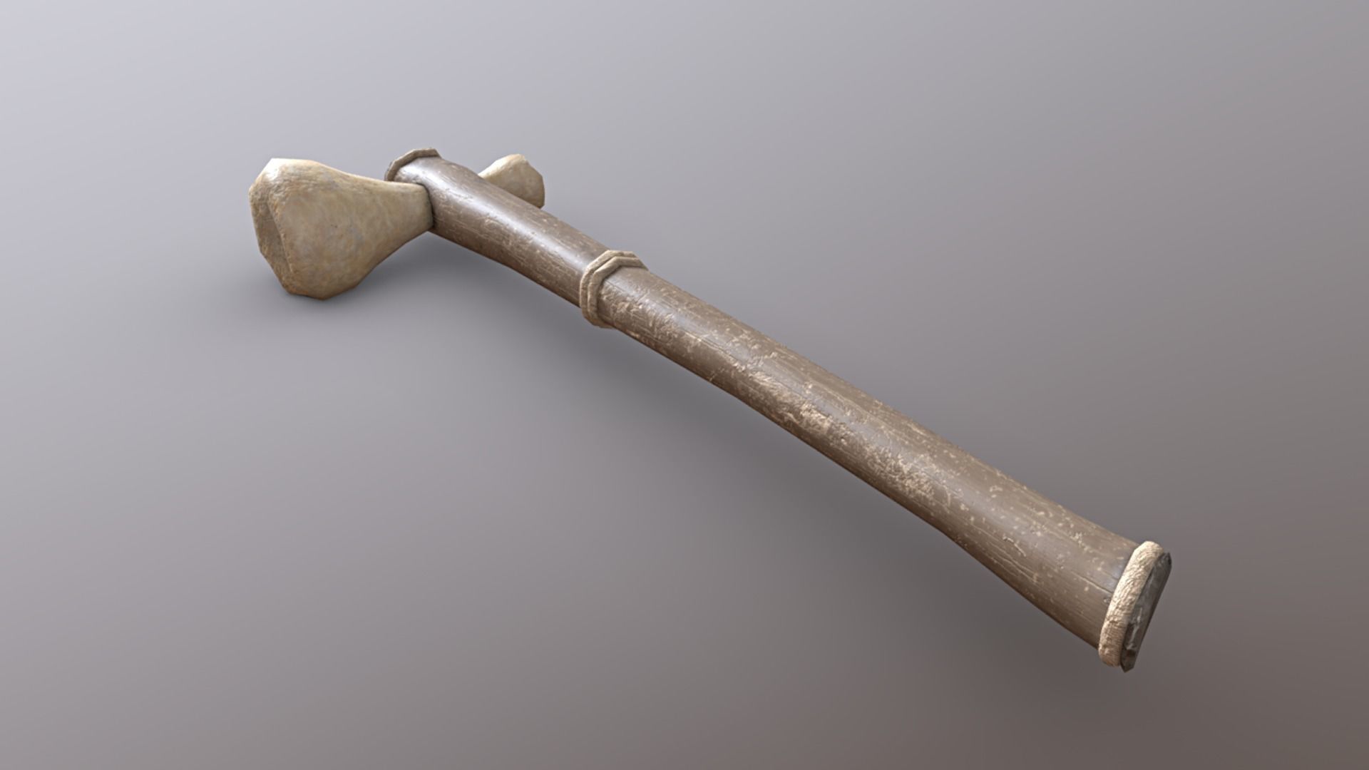 Hammer - Bone Low-poly 3D model_4