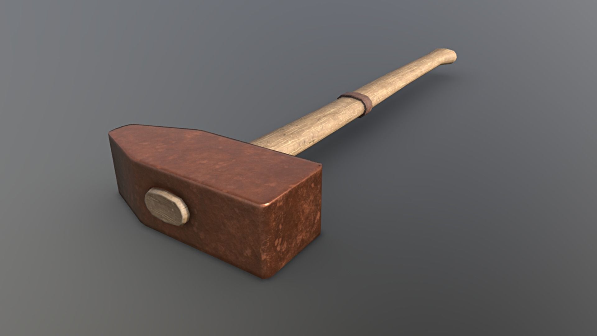 Hammer - Copper Low-poly 3D model_3