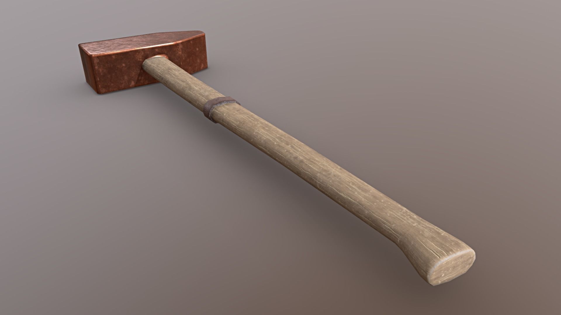 Hammer - Copper Low-poly 3D model_4
