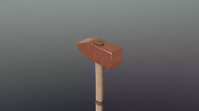 Hammer - Copper Low-poly 3D model