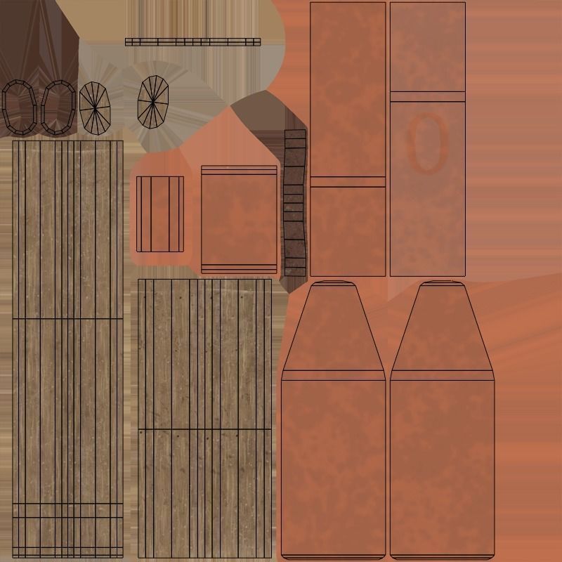 Hammer - Copper Low-poly 3D model_6