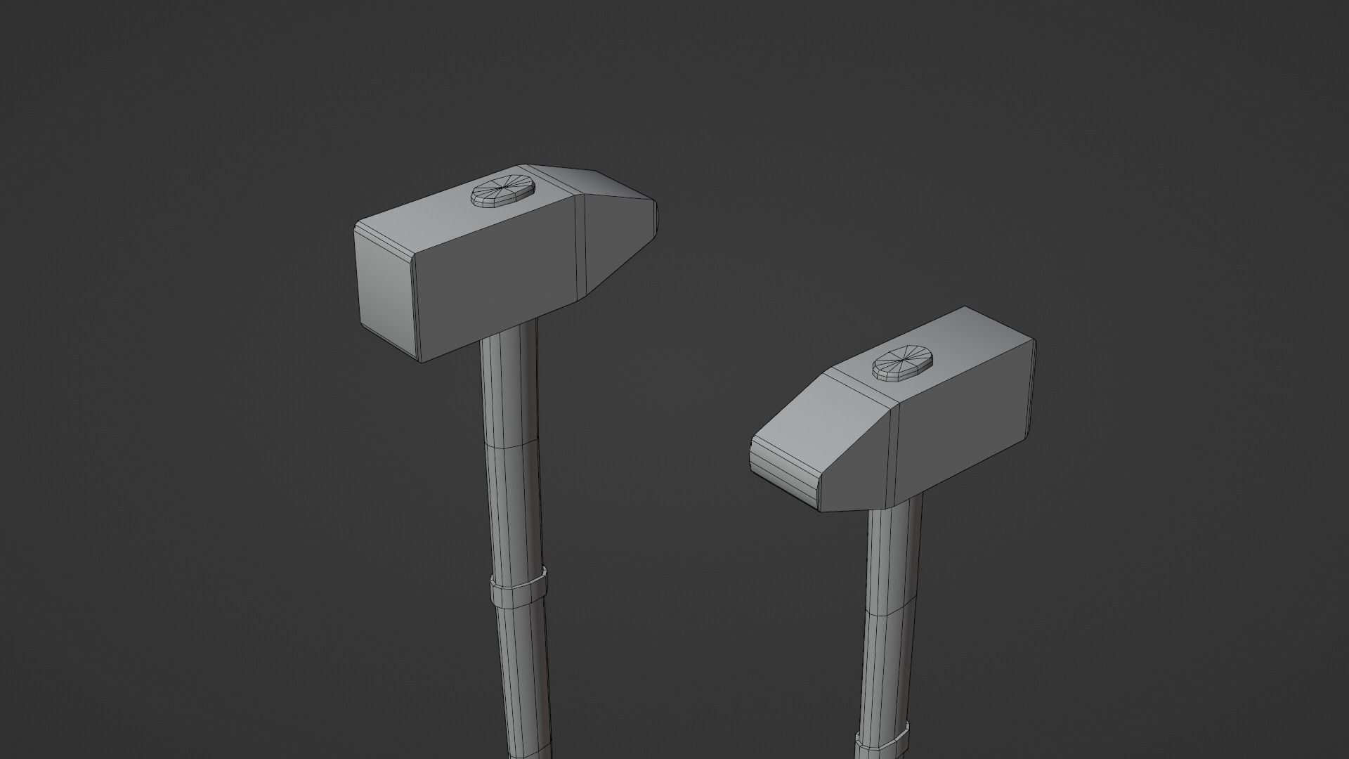 Hammer - Copper Low-poly 3D model_7