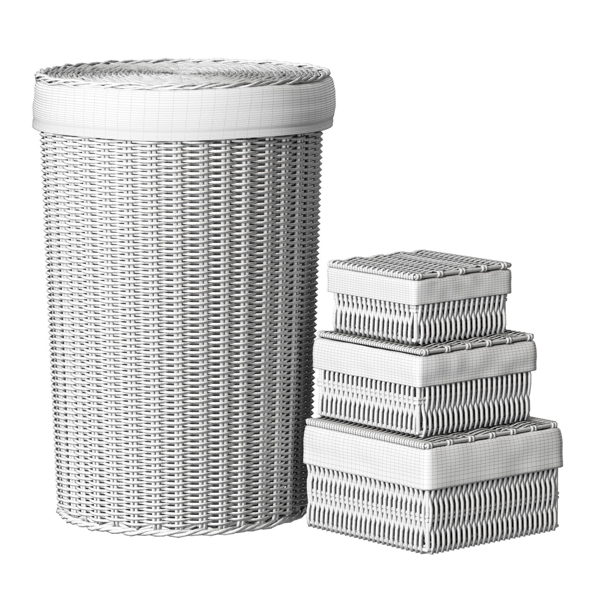 LAUNDRY BASKET Set 01 ZARA HOME 3D model CGTrader