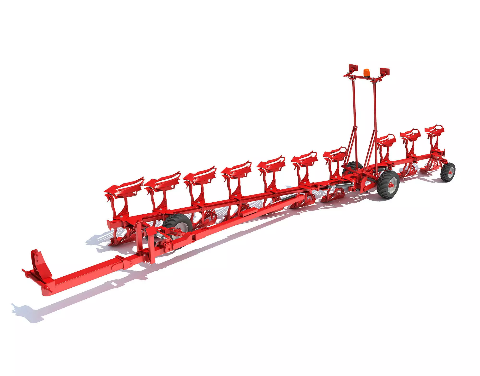 Semi Mounted Farm Plough 3D model_0