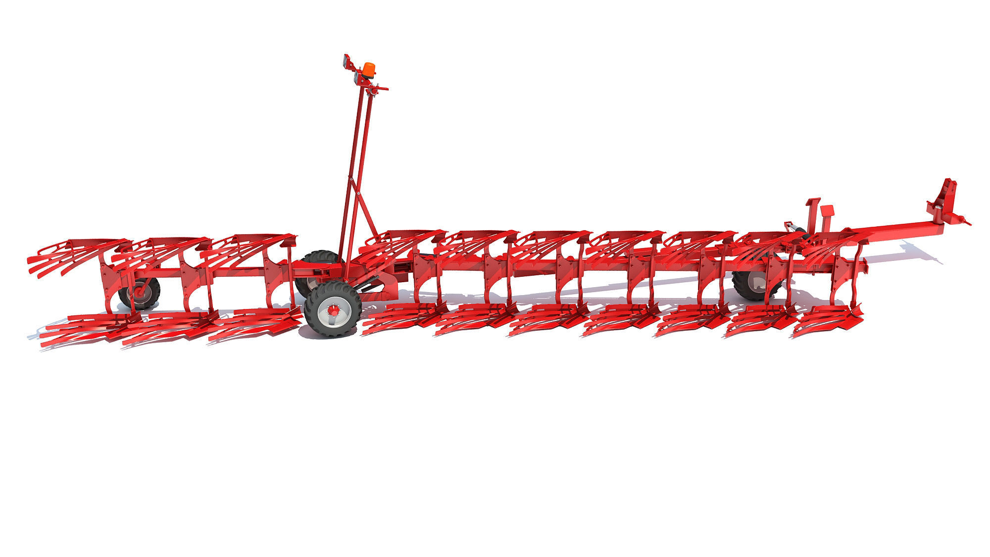 Semi Mounted Farm Plough 3D model_5