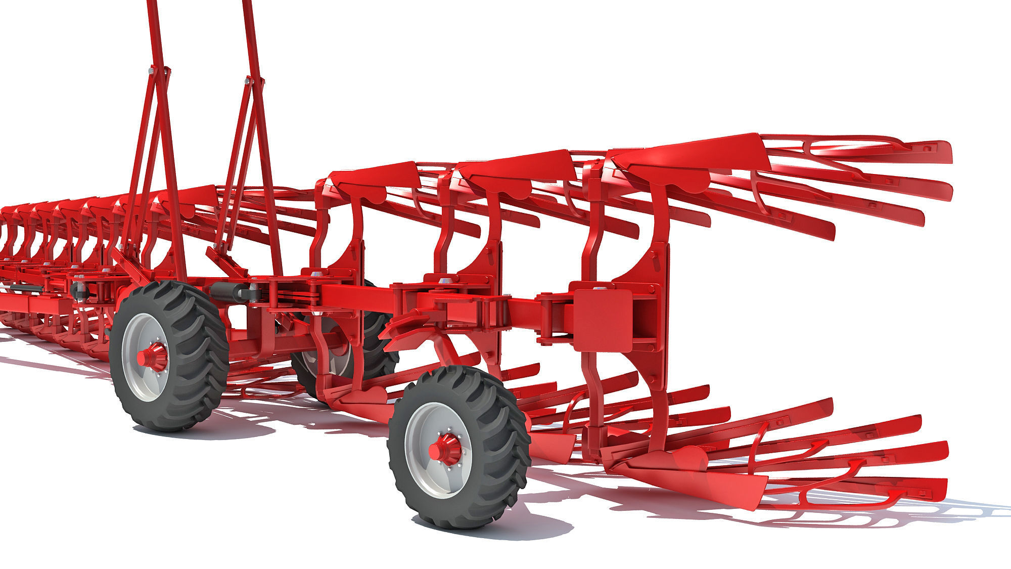 Semi Mounted Farm Plough 3D model_10