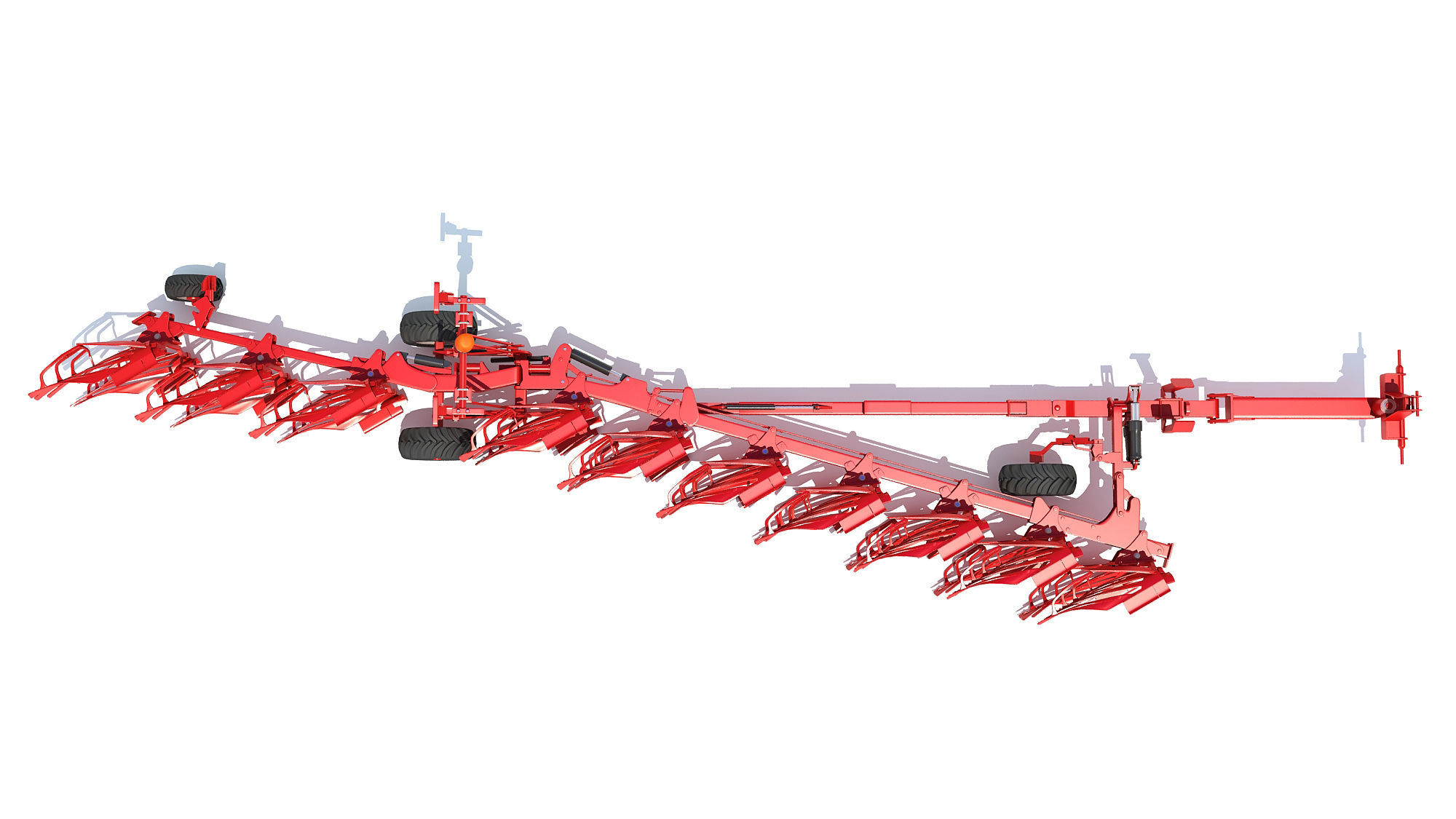 Semi Mounted Farm Plough 3D model_12