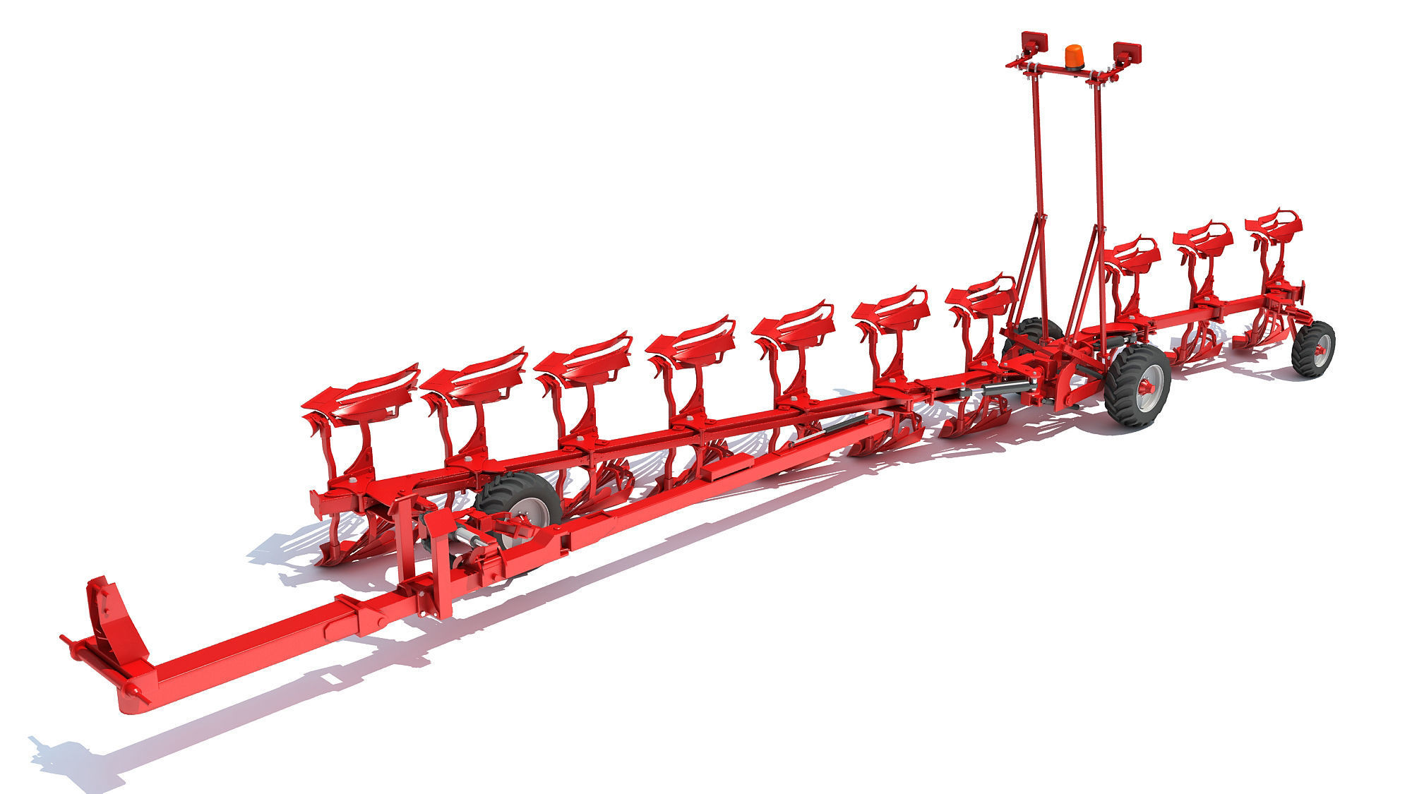 Semi Mounted Farm Plough 3D model_8