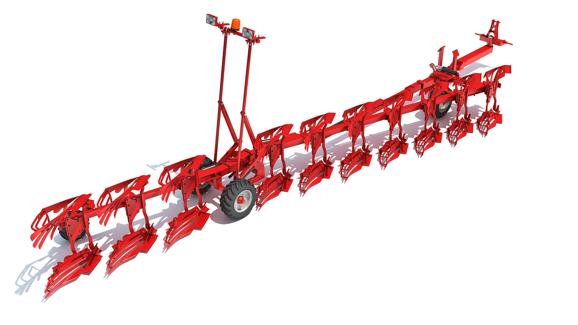 Semi Mounted Farm Plough 3D model_4