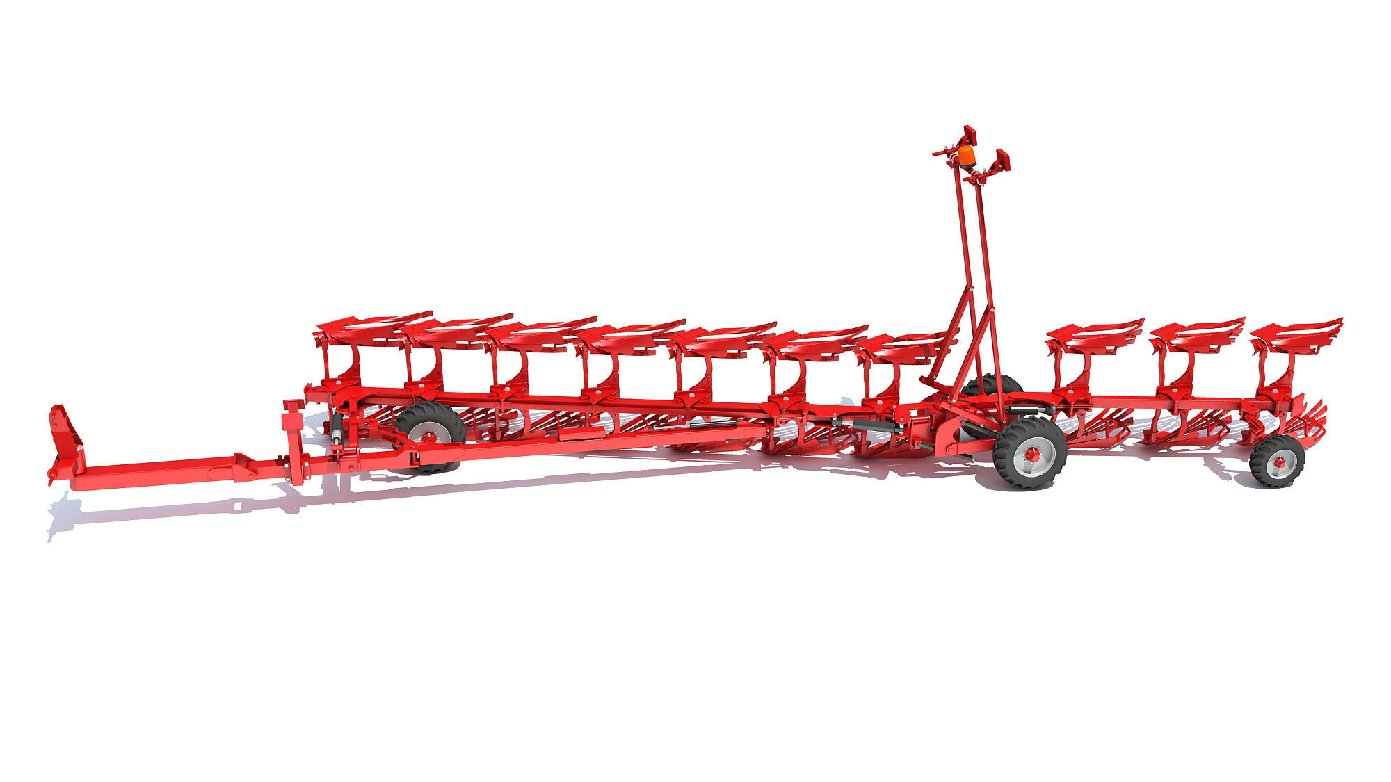 Semi Mounted Farm Plough 3D model_1