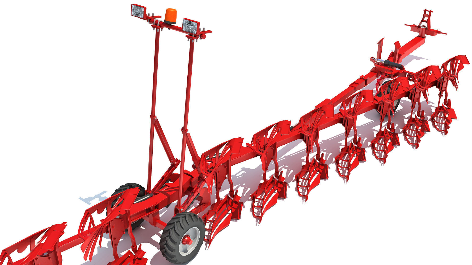 Semi Mounted Farm Plough 3D model_11