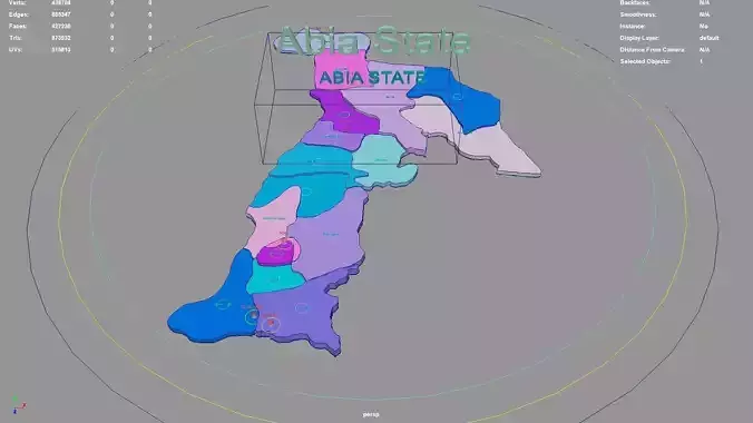 Abia State  Nigeria map region geography political geographic