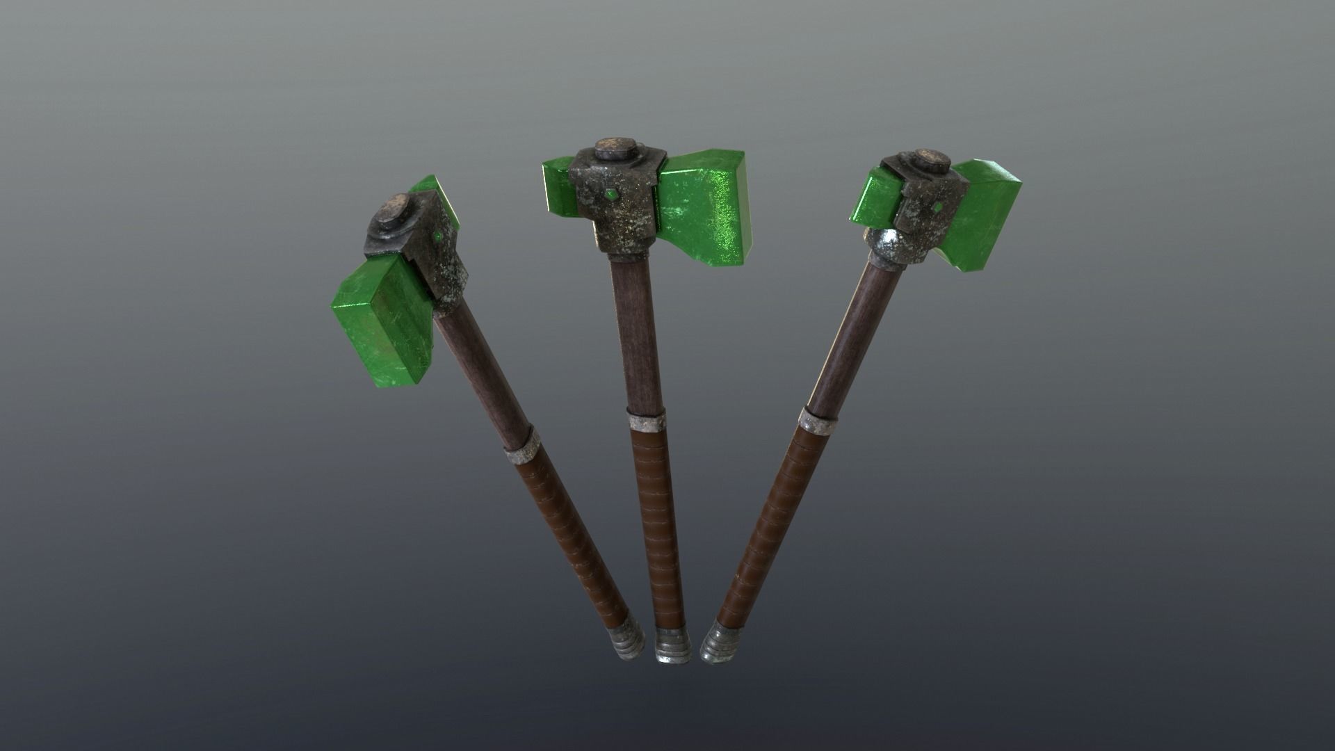 Hammer - Emerald Low-poly 3D model_5