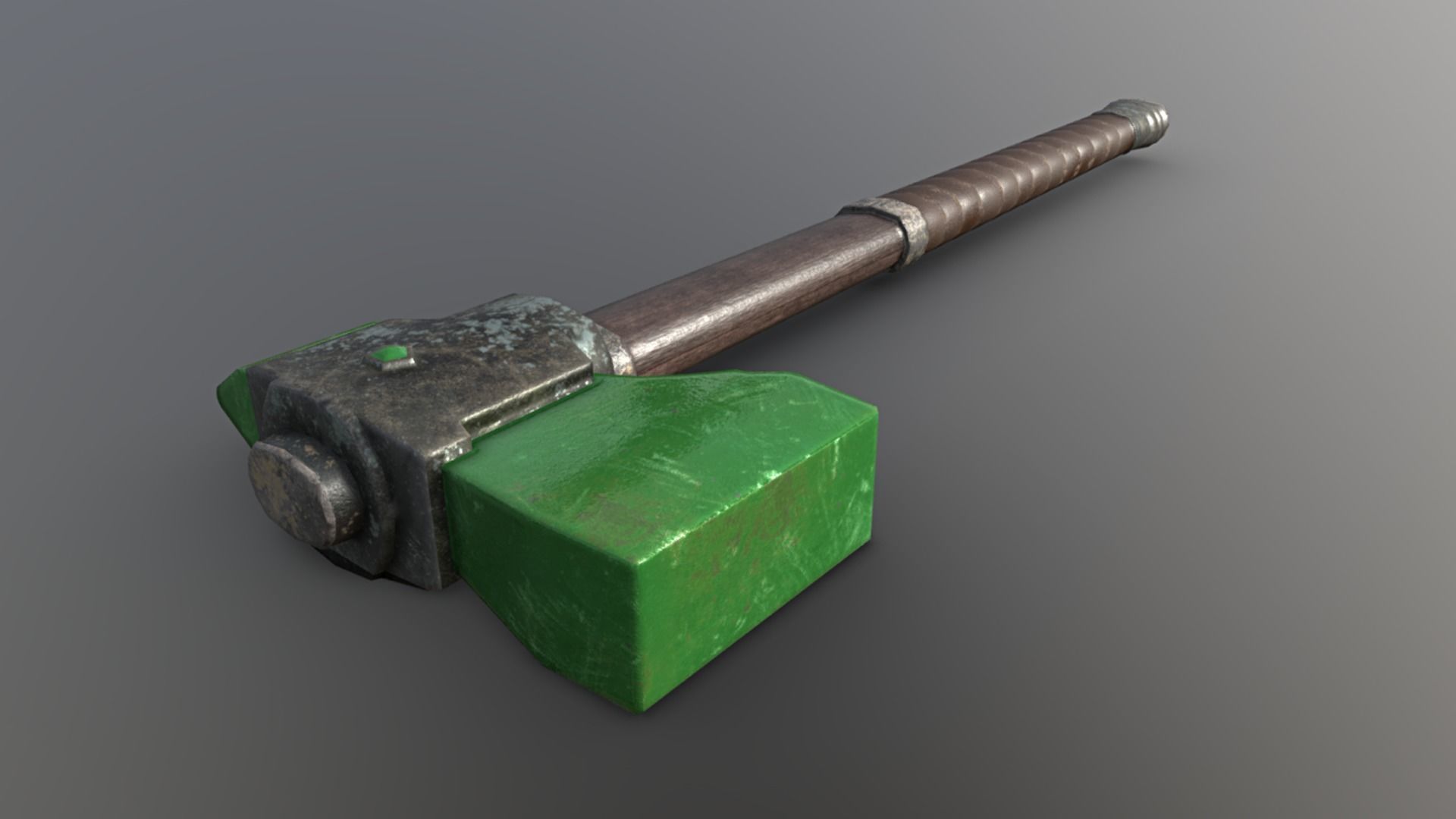 Hammer - Emerald Low-poly 3D model_3