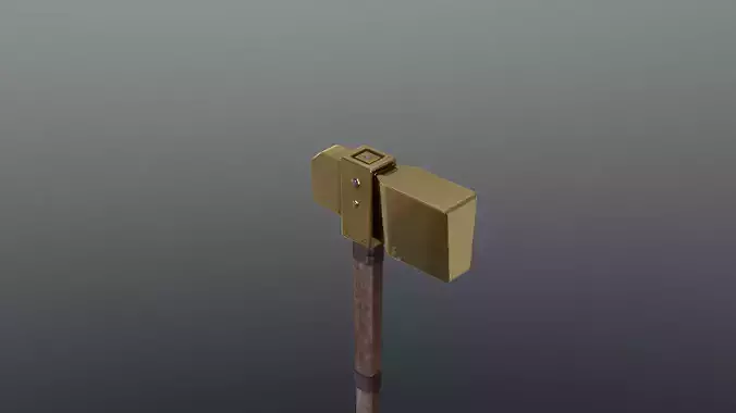 Hammer - Gold Low-poly 3D model