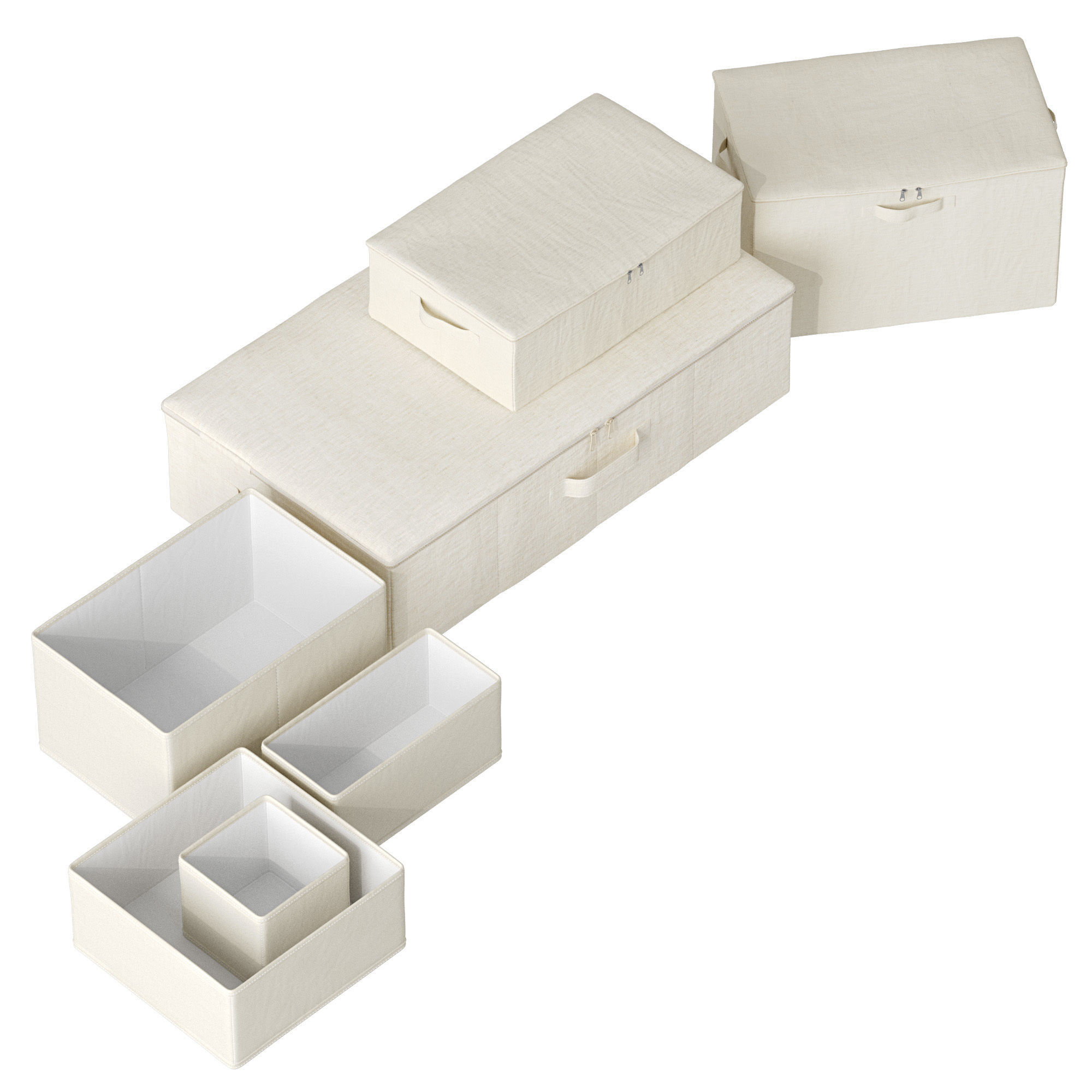 Foldable Cotton Storage Box and Organizer ZARA HOME 3D model_1