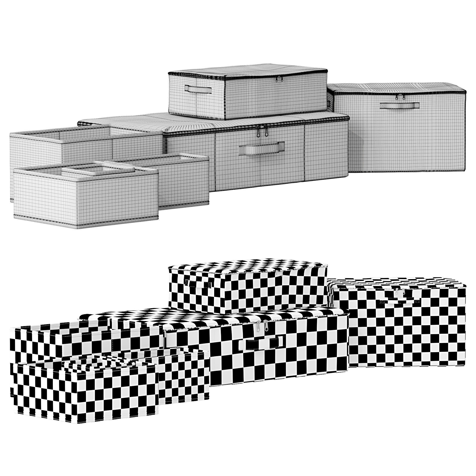 Foldable Cotton Storage Box and Organizer ZARA HOME 3D model_6