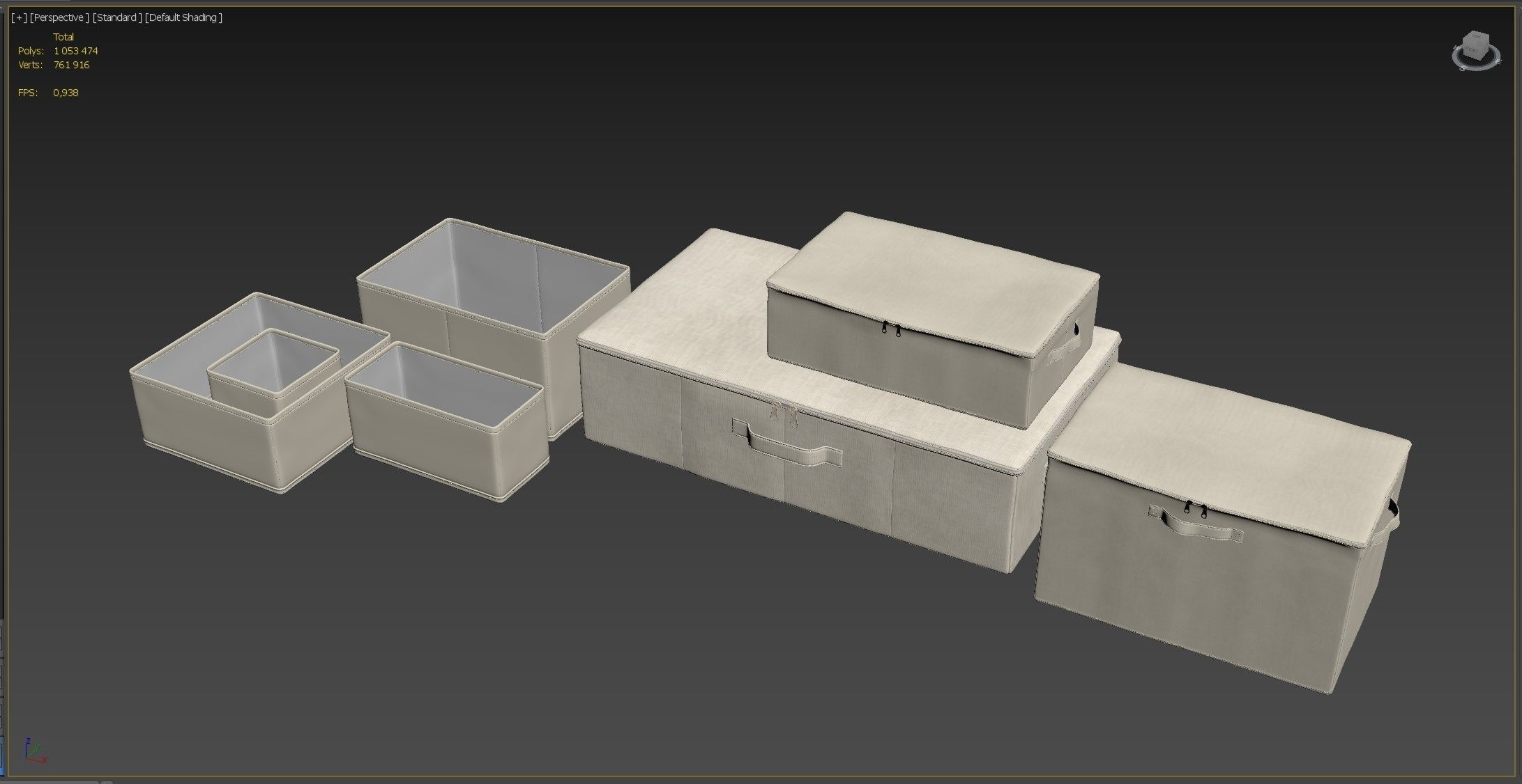 Foldable Cotton Storage Box and Organizer ZARA HOME 3D model_8