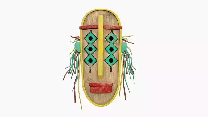 Tribal Mask F01 Colored - Costume Character Design Low-poly 3D model