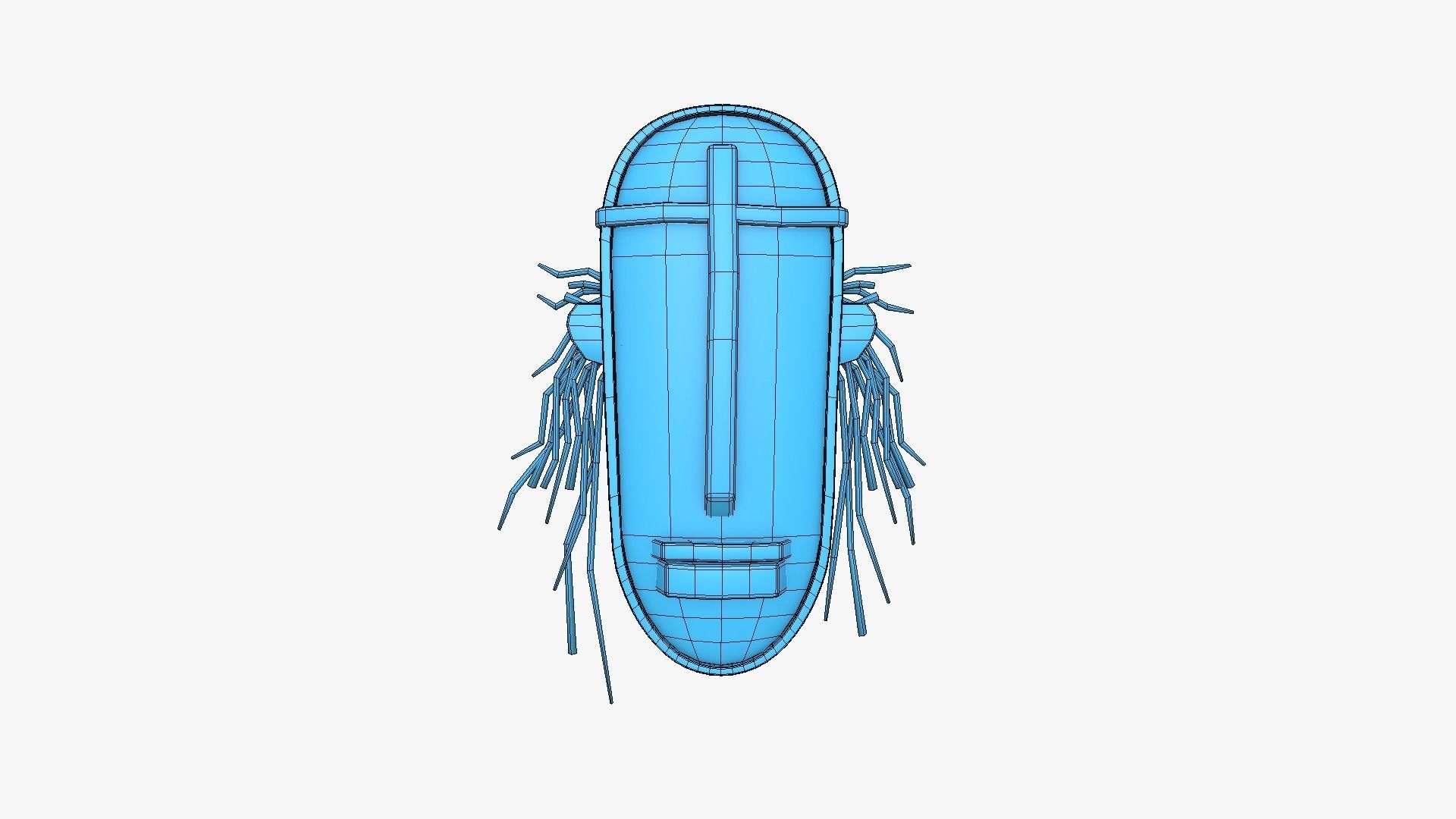 Tribal Mask F01 Colored - Costume Character Design Low-poly 3D model_16