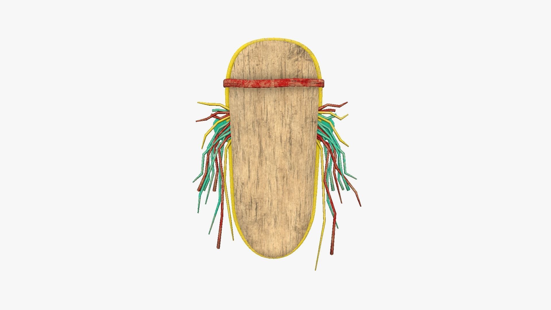 Tribal Mask F01 Colored - Costume Character Design Low-poly 3D model_2