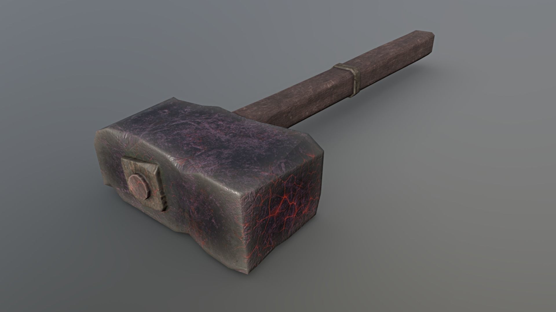 Hammer - Obsidian Low-poly 3D model_3