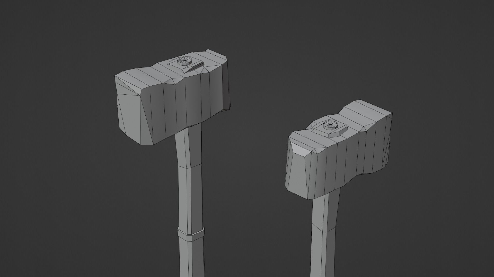 Hammer - Obsidian Low-poly 3D model_7
