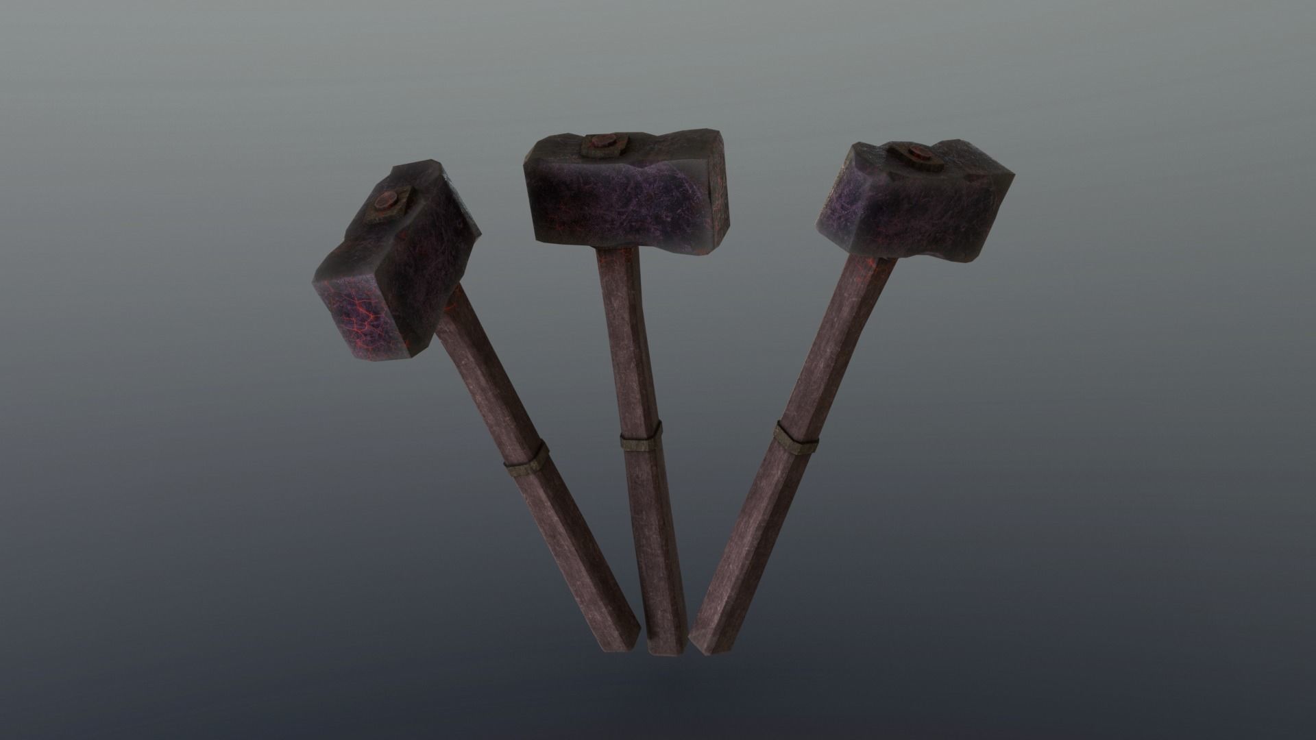 Hammer - Obsidian Low-poly 3D model_5