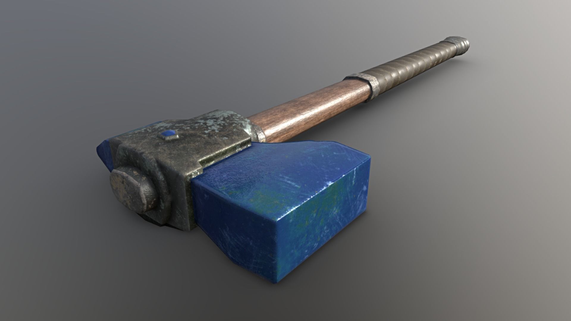 Hammer - Sapphire Low-poly 3D model_3