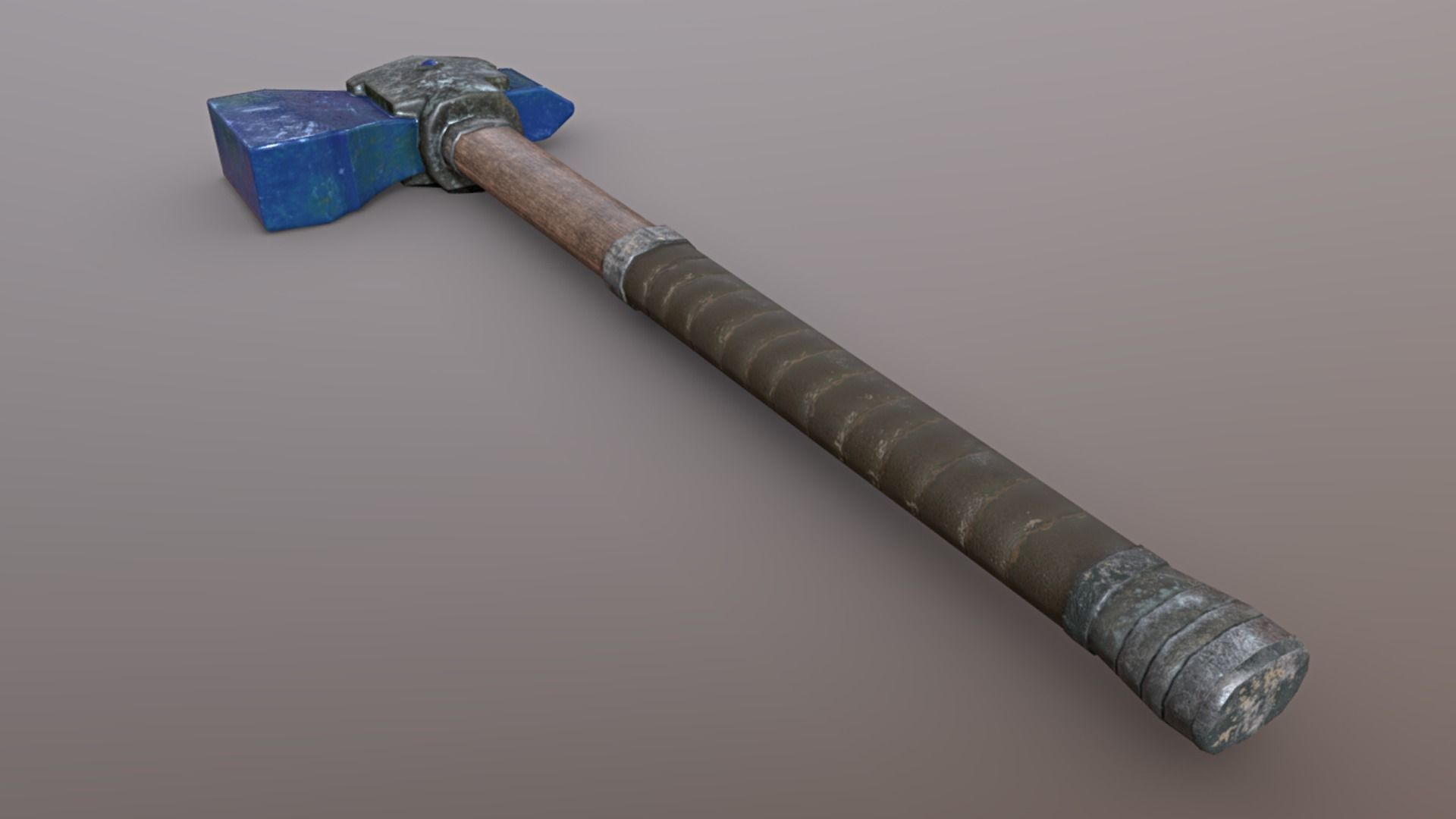 Hammer - Sapphire Low-poly 3D model_4