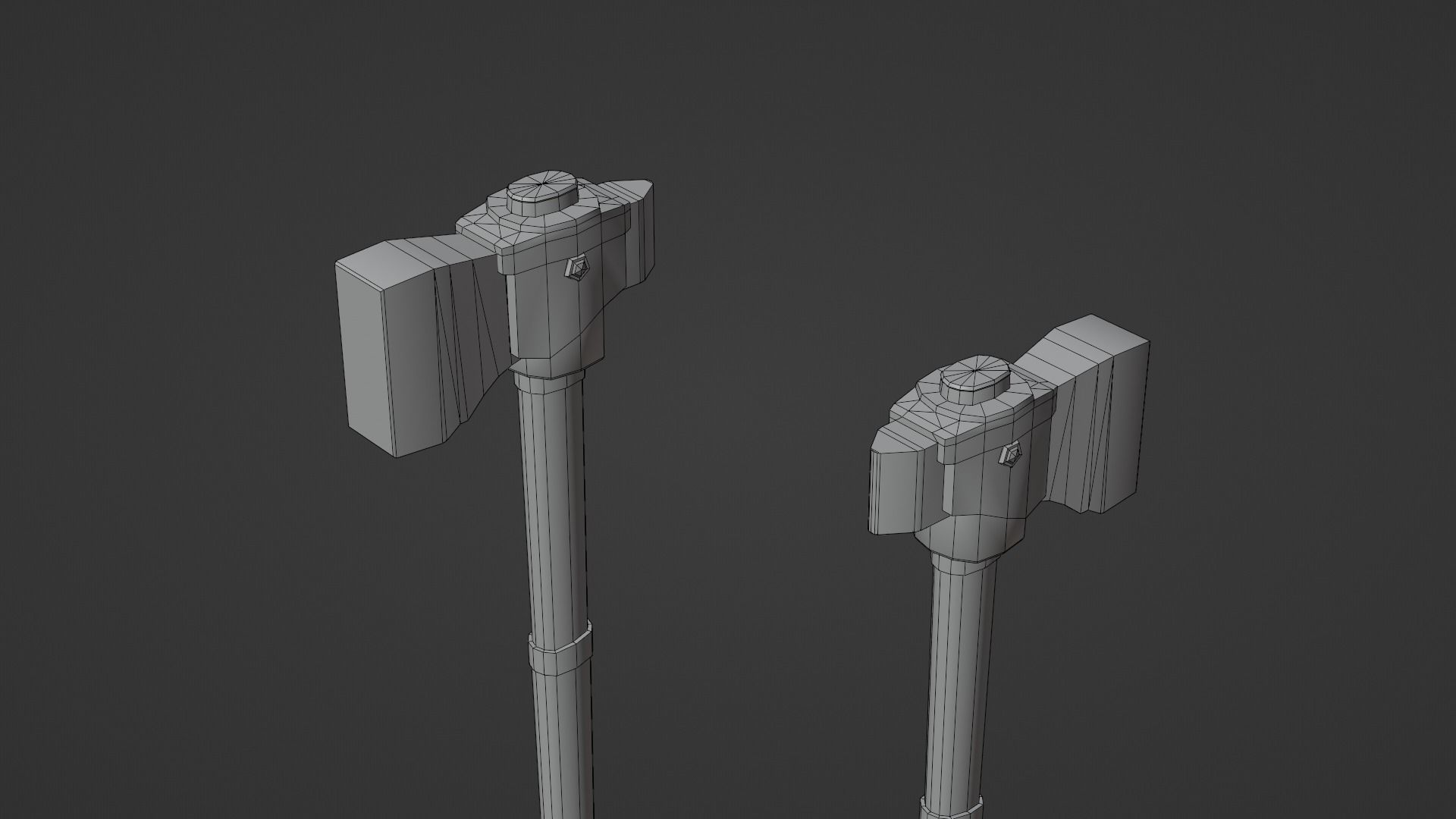 Hammer - Sapphire Low-poly 3D model_7