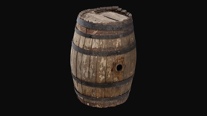 Wooden Barrel 01 - HeraScans Low-poly 3D model