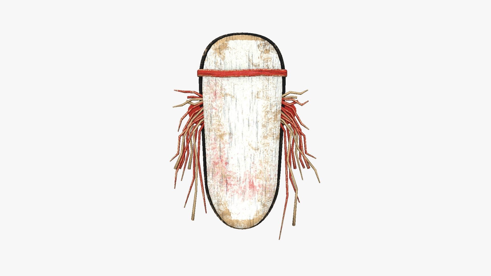 Tribal Mask F02 White Bloody - Costume Character Design Low-poly 3D model_2