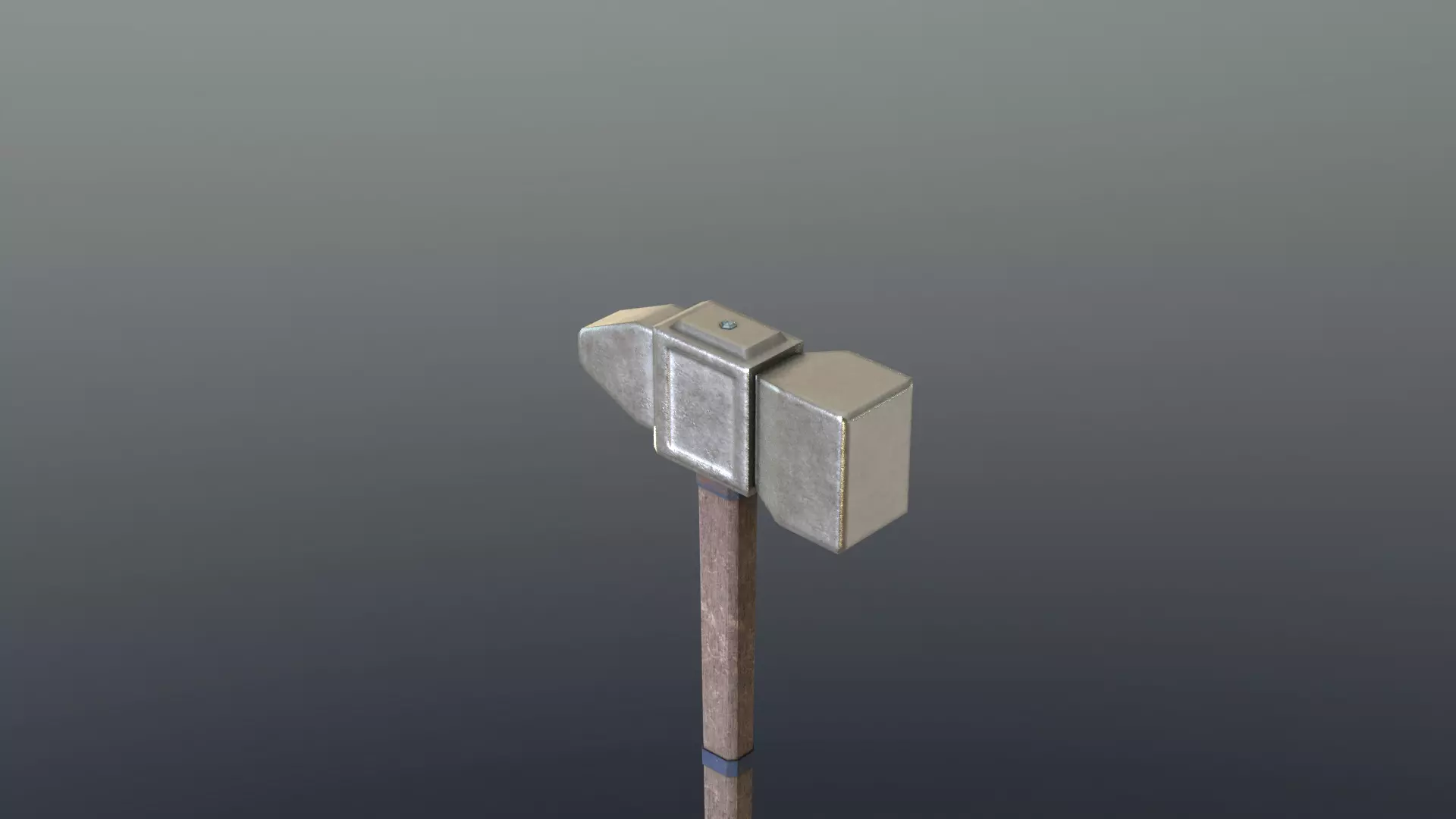 Hammer - Silver Low-poly 3D model_0