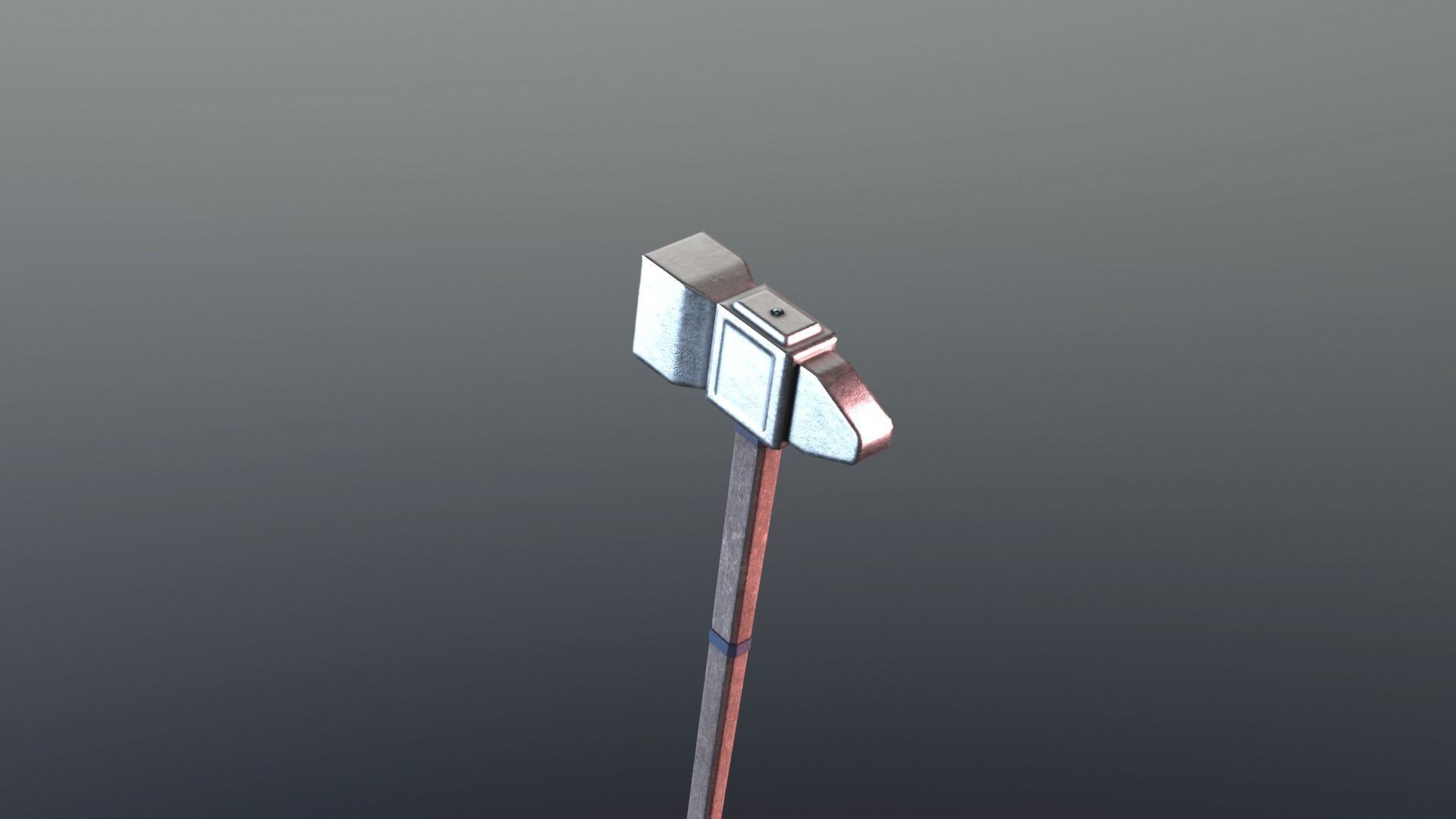 Hammer - Silver Low-poly 3D model_2
