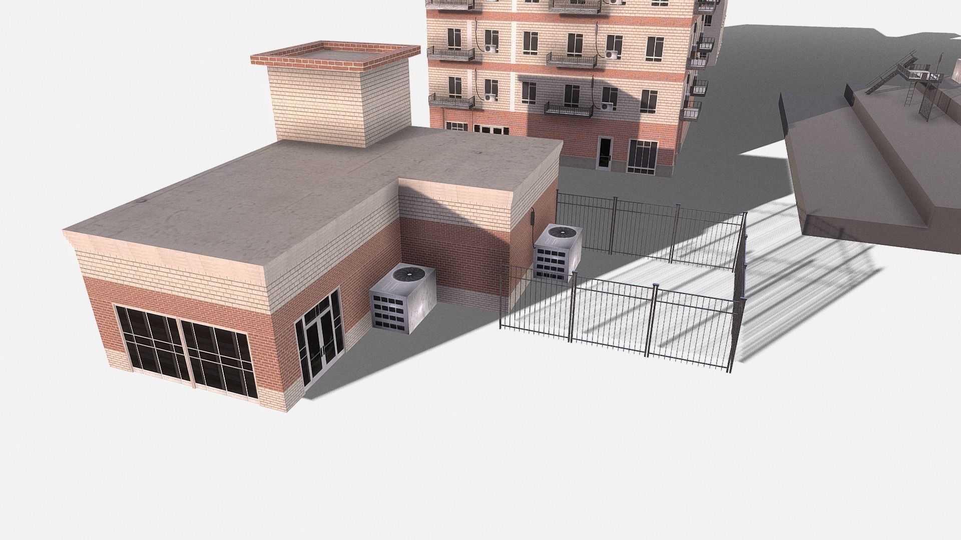modular kit buildings expansion pack Low-poly 3D model_31