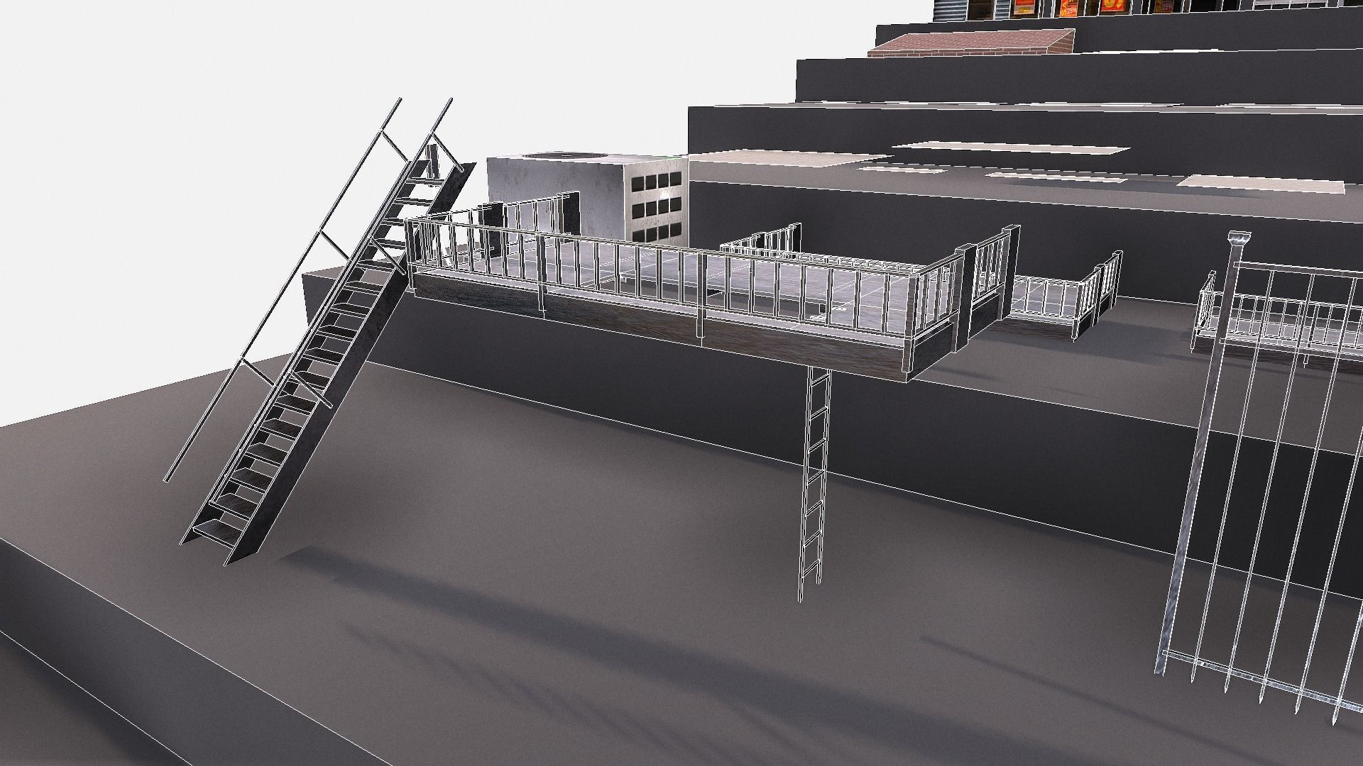 modular kit buildings expansion pack Low-poly 3D model_8