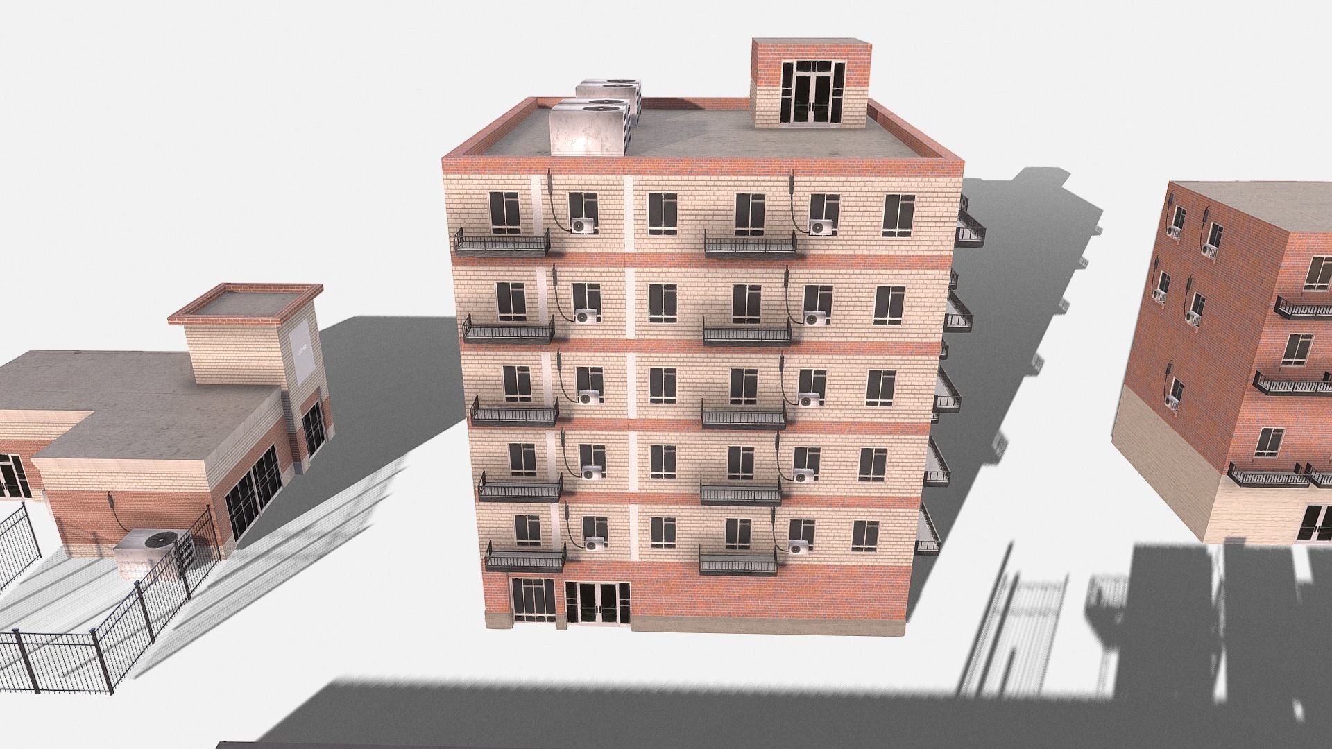 modular kit buildings expansion pack Low-poly 3D model_22