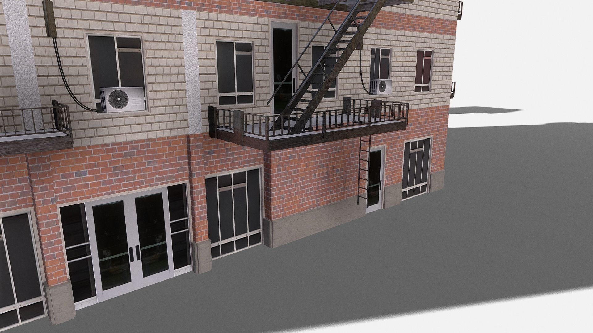 modular kit buildings expansion pack Low-poly 3D model_29