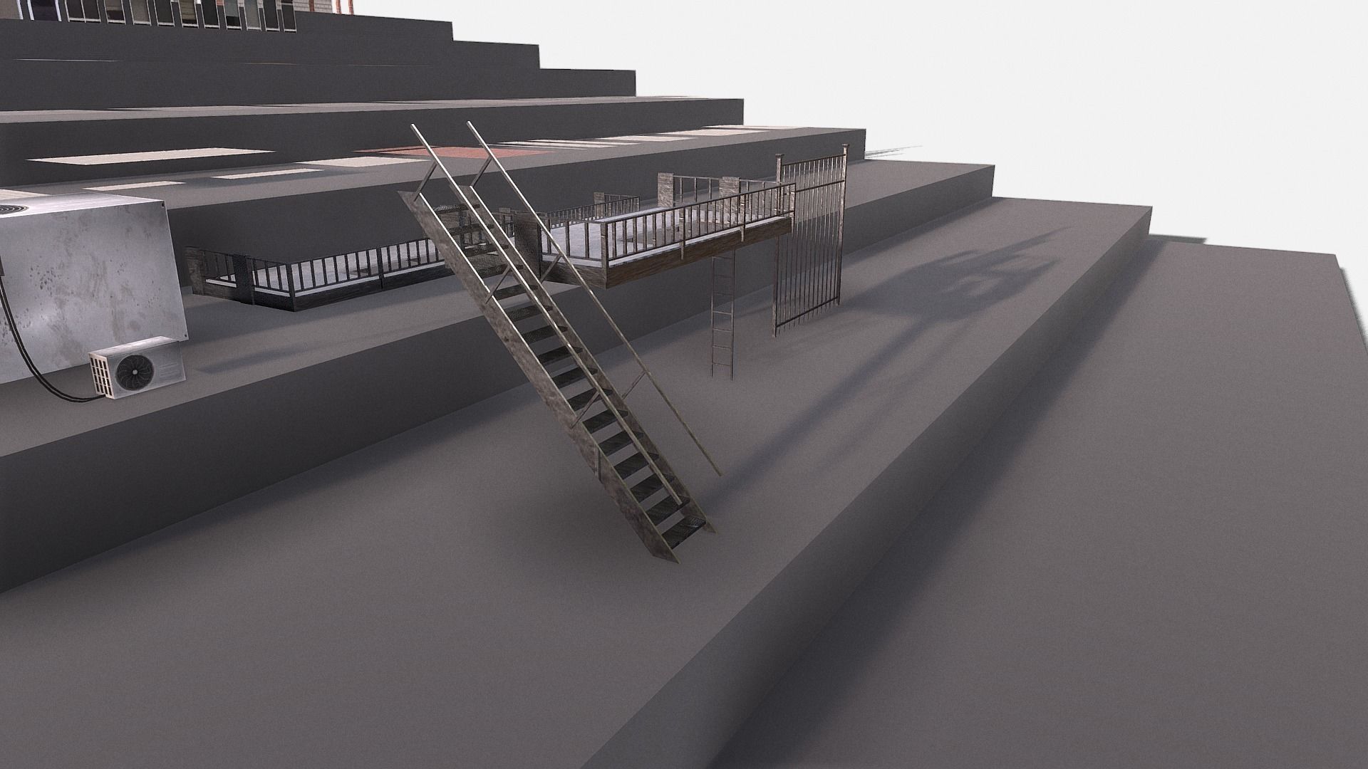 modular kit buildings expansion pack Low-poly 3D model_16