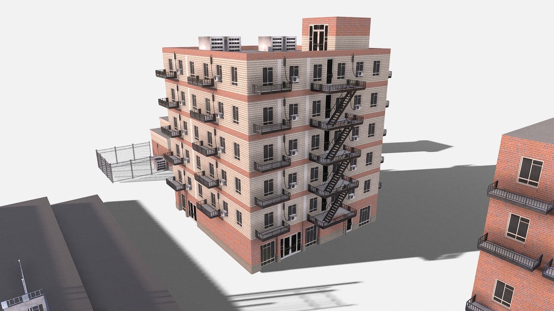 modular kit buildings expansion pack Low-poly 3D model_25