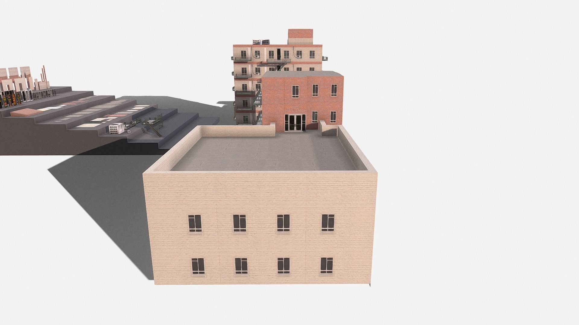 modular kit buildings expansion pack Low-poly 3D model_19