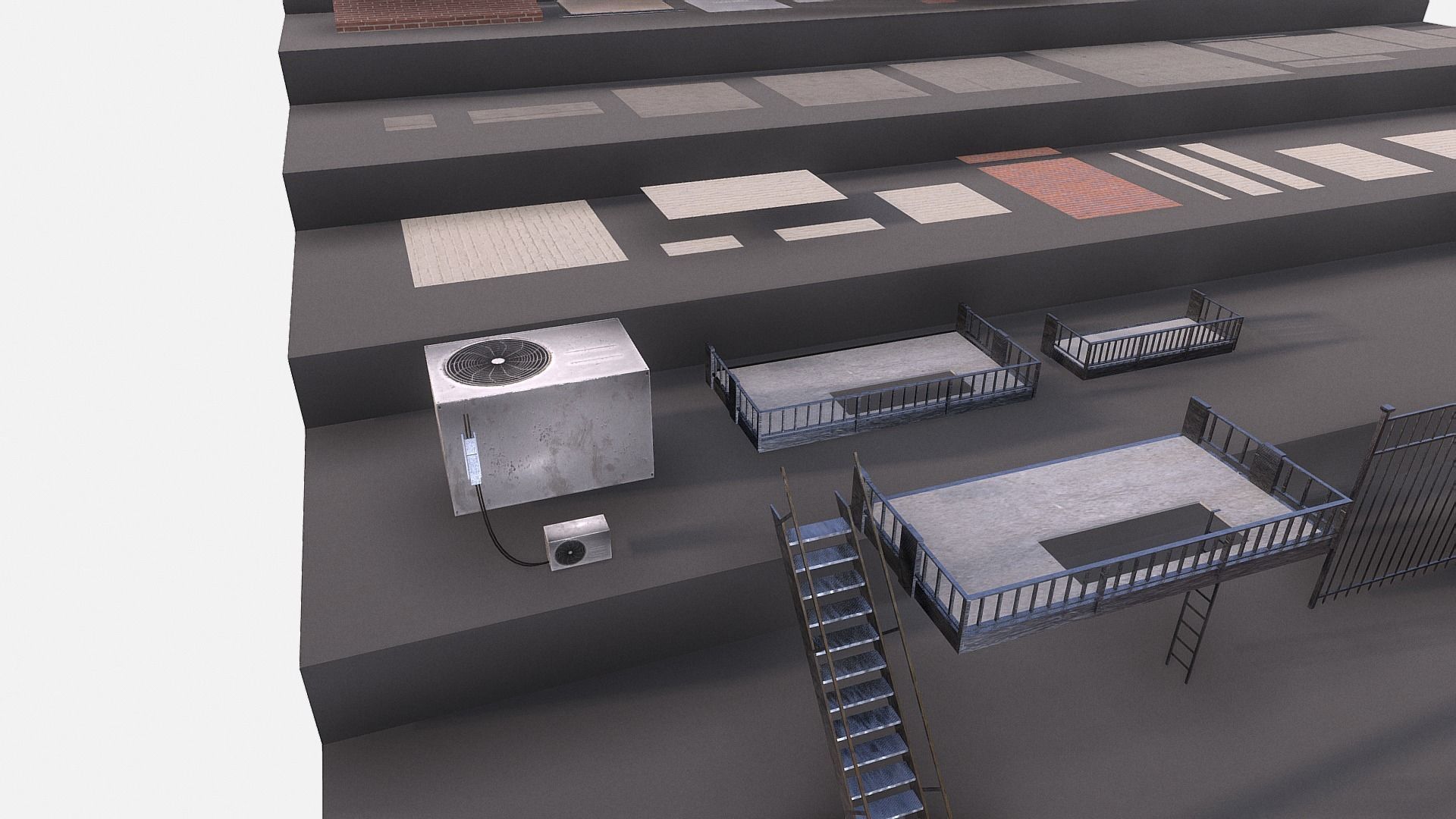 modular kit buildings expansion pack Low-poly 3D model_12